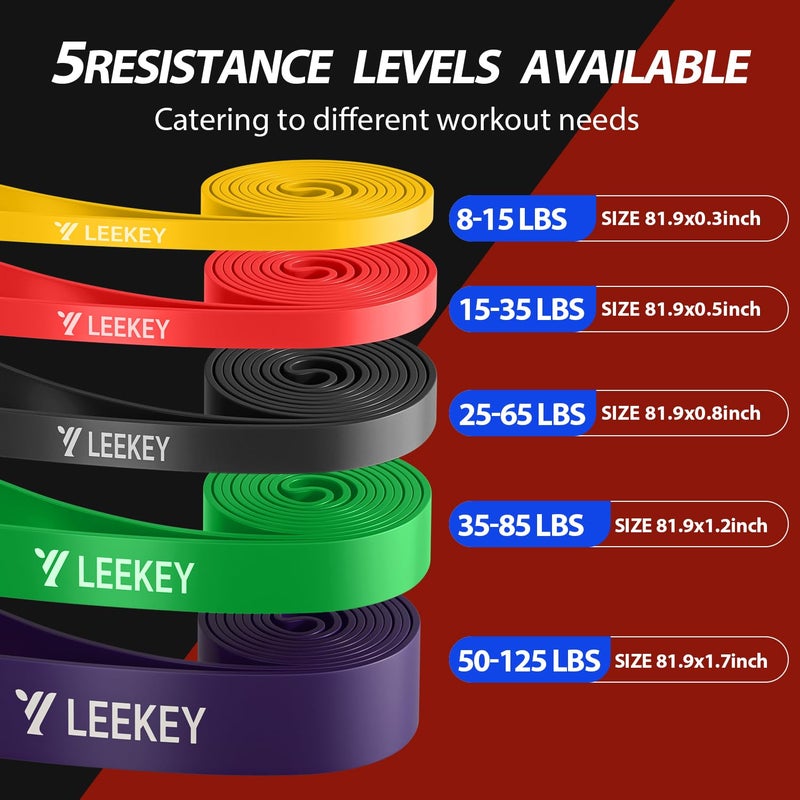 LEEKEY Resistance Bands - Exercise Bands Set  Pull Up Assist  Mobility  Powerlifting Bands - Fitness Training  Home Workouts & Physical Therapy - Image 2